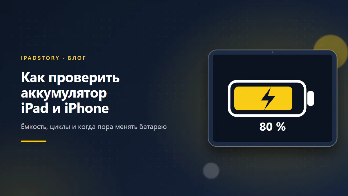 Как проверить аккумулятор iPad и iPhone: состояние, циклы, ёмкость