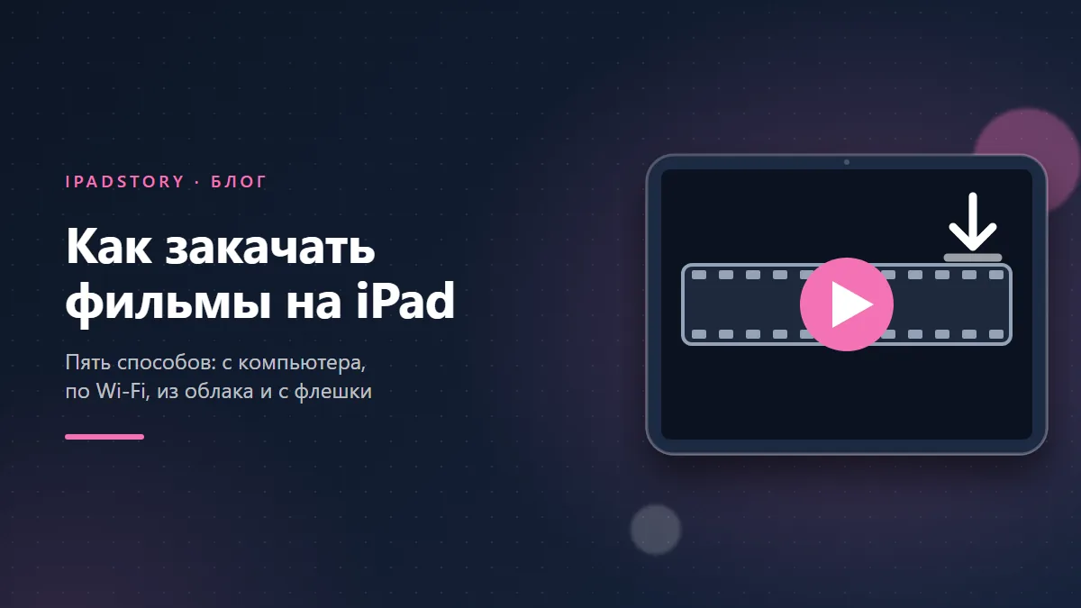 Как закачать фильмы на iPad: с компьютера, по Wi-Fi, из облака и с флешки