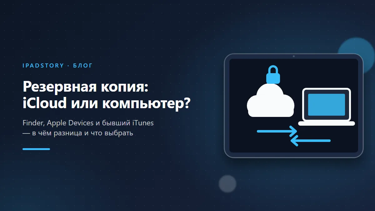 Резервная копия iCloud или на компьютере (Finder/iTunes): разница и что выбрать